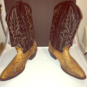 Genuine Rattlesnake Leather Cowboy Boots Size 12